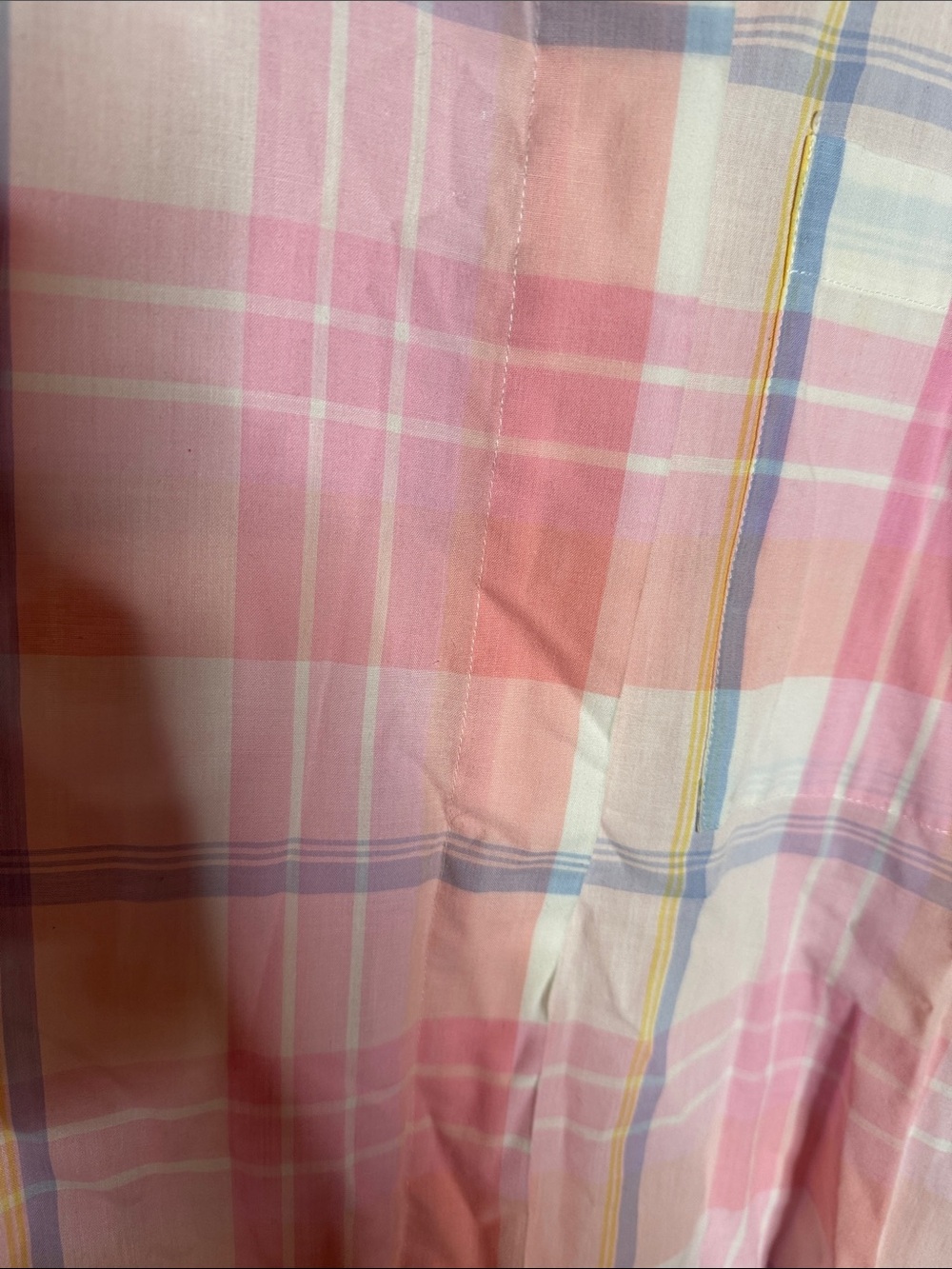 Vintage Diane Von Furstenberg Pastel Plaid Button Up Shirt Pink Size Medium - Picture 7 of 9